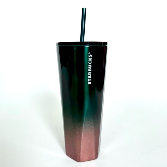 STARBUCKS 24oz TUMBLER LIMITED EDITION BEST MOST FAVORITE GREEN COPPER METALLIC - Picture 3 of 3